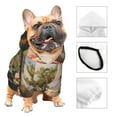 thumbnail image 3 of Goofa American Flag Rose Garden Pattern Small Dog Sweater Hoodies Pet Grey Hooded Soft Fleece Sweatshirts with Pocket Fall Winter Puppy Cat Sweaters Warm Clothes-Small, 3 of 8