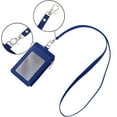 thumbnail image 3 of 2 Pack Vertical PU Leather Badge Holder with Zip and Detachable Neck Lanyard Slim Double Sided PU Leather ID Card Holder Wallet Case with 5 Card Slots 1 Side Zipper Pocket and 18" PU Neck Strap-Blue, 3 of 7