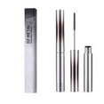 thumbnail image 2 of Metallic Tube Mascara, Upgraded Waterproof Metal Wand Mascara, 3D Curling Eyelash Volumizing & Lengthening Mascara, Waterproof Smudge-Proof Steel Tube Eyelash, Long-Stay, Zero Clumps (Brown), 2 of 8