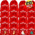 thumbnail image 2 of 20/1 piezas de bolsas de terciopelo rojo para Navidad, bolsa con cordón para envolver dulces de muñeco de nieve de Papá Noel, bolsa de almacenamiento para decoración de fiesta de Año Nuevo, 2 of 5