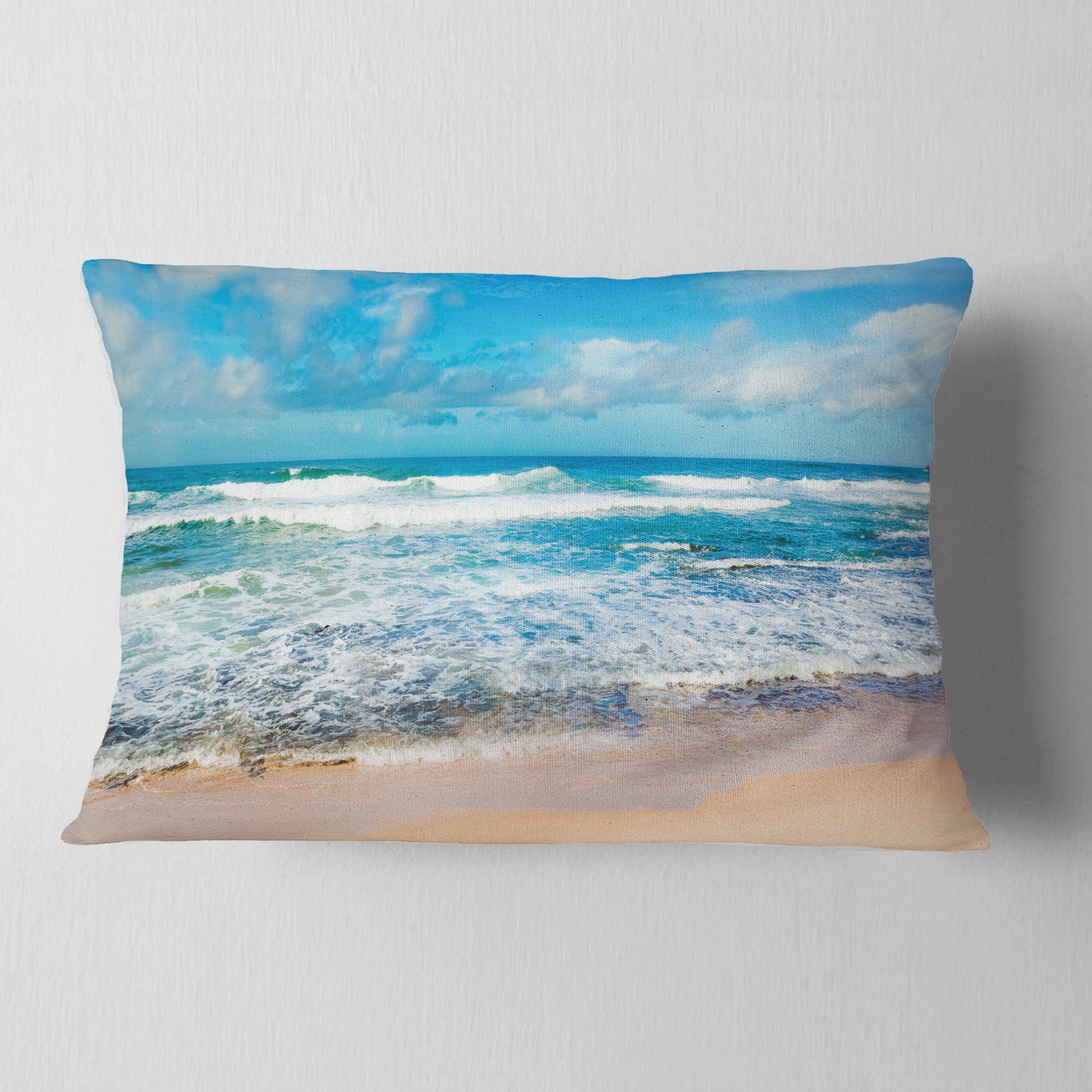 Designart 12" x 20" Multi-color Polyester Throw Pillow