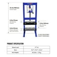 thumbnail image 2 of Shininglove 6-Ton H-Frame Hydraulic Shop Press w/Stamping Plates & Relief Valve – Heavy-Duty Floor Press for Bending, Straightening Metal, Bearings, U-Joints (35.4" Height), 2 of 6