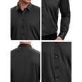 thumbnail image 7 of DARING DIVA Men's Point Collar Long Sleeve Button Down Formal Shirts M Black, 7 of 7