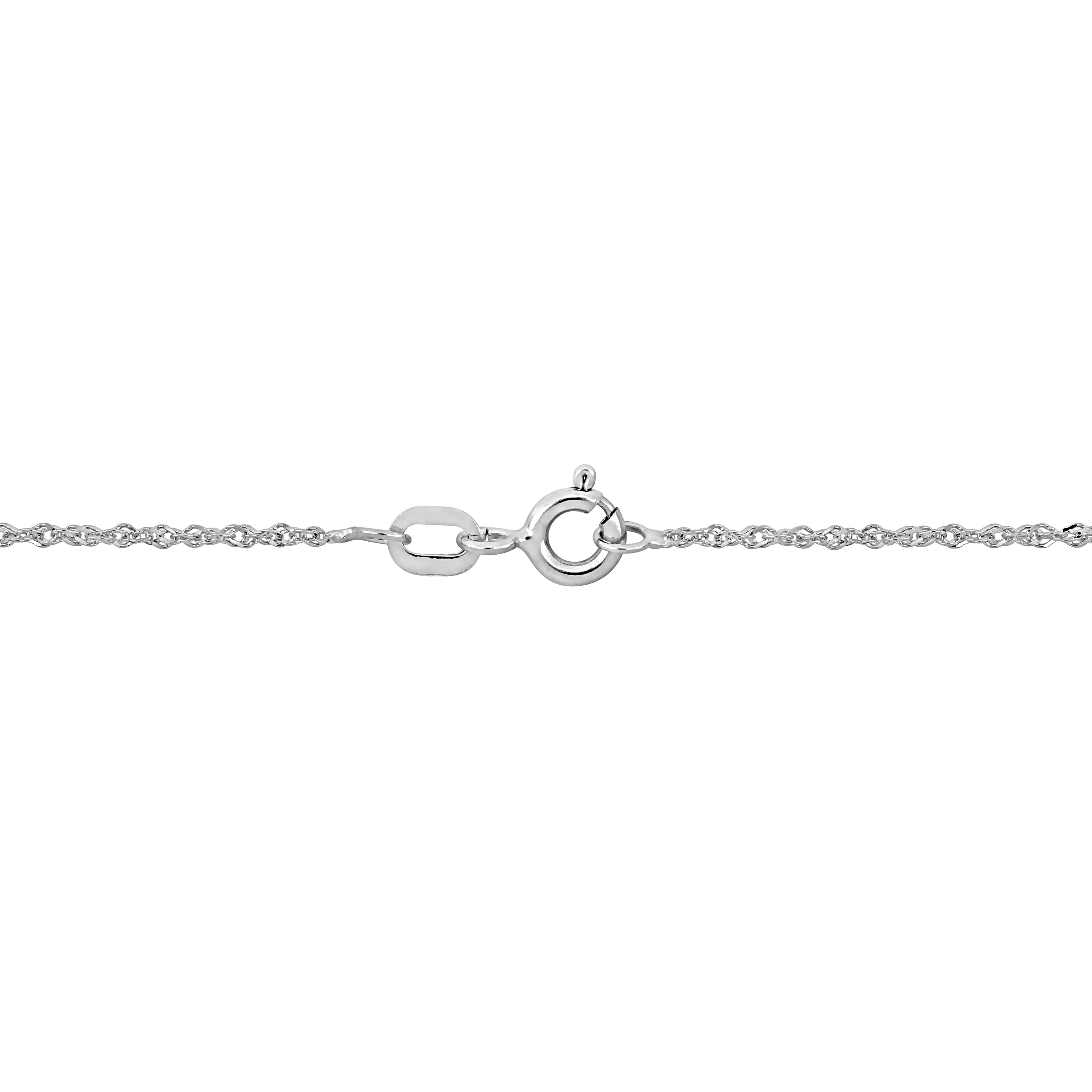 Everly Women's 1.2mm 14k White Gold Sparkling Singapore Chain Necklace