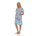 thumbnail image 2 of Lati Fashion Women Snaps Front Duster Short Sleeve Female Nightgowns & Sleepshirts Blue Size Medium, 2 of 4
