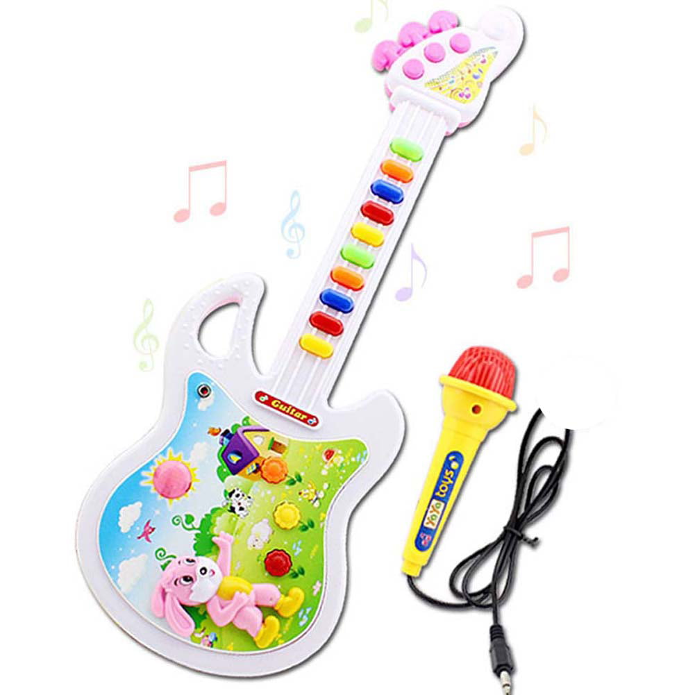 Musical Guitar Kids Electronic Educational Toy With Music & Light Toy Gift 