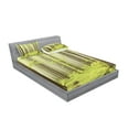 thumbnail image 2 of Ambesonne Forest Fitted Sheet & Pillow Sham Set, Misty Spring Nature, Full, Green Beige, 2 of 2