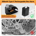 thumbnail image 4 of HLONK Disc Brake Lock Rechargeable Motorcycle Alarm with 120db Alarm Sound Anti-theft Wheel Disk Lock for 7mm Pin with 6ft Reminder Cable for Motorcycles Bicycles, 4 of 7