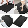 thumbnail image 2 of Tkrady Bathroom Rug 32"×20", Non-Slip Bath Mat,Soft Cozy Shaggy Thick Chenille Bath Rugs for Bathroom,Plush Rugs for Bathtubs,Water Absorbent Rain Showers and Under The Sink (Black), 2 of 5