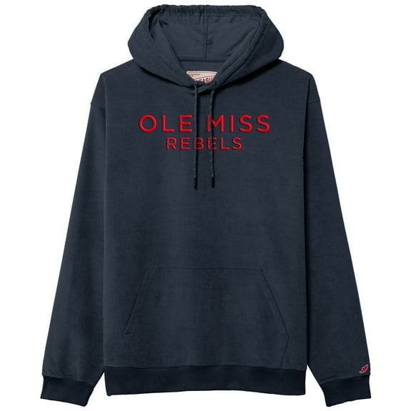 Men's League Collegiate Wear Navy Ole Miss Rebels Stretch Cord Pullover Hoodie