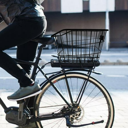 FRCOLOR  Portable Bike Basket Ebike Cart Front for Bicycle Back Student Black