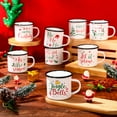thumbnail image 6 of 8 Pcs Christmas Mugs Sets 12 oz Enamel Christmas Coffee Mugs Bulk Novelty Holiday Cups for Hot/cold Beverages for Home School Office Table Centerpieces Xmas Holiday Party Gift(Green), 6 of 12