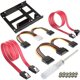 thumbnail image 1 of Kit adaptador de bahía de unidad de 2,5" a 3,5", bandeja convertidora, soporte de montaje HDD Ssd + Ide 4p a 2 Sata 15pin Fe Extens Cable Splitter + 2 X Sata 3., 1 of 3