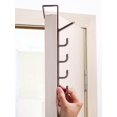 thumbnail image 3 of 1pc Over The Door Hook Hanger, 5-Hook Plastic Organizer Rack For Coats, Hats, Robes, Shirts, Belts, Bags, Towels, Closet And Bathroom, 3 of 4