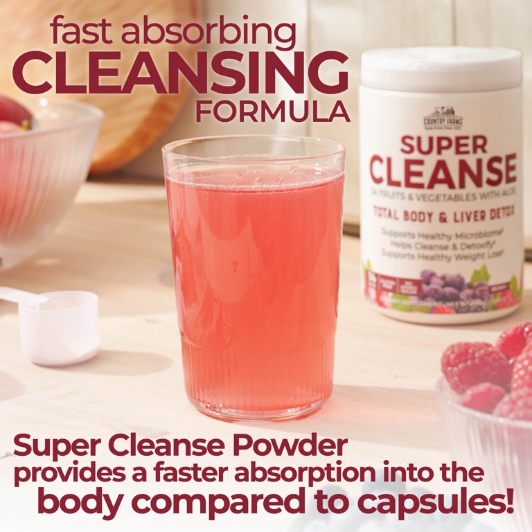 Country Farms Super Cleanse, Berry Drink Mix, 9.88 oz., 14