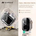 thumbnail image 6 of Case with Screen Protector for Apple Watch Series 9/8/7 41mm AYAMAYA Waterproof Shockproof Case with Tempered Glass - Electroplate Silver, 6 of 6