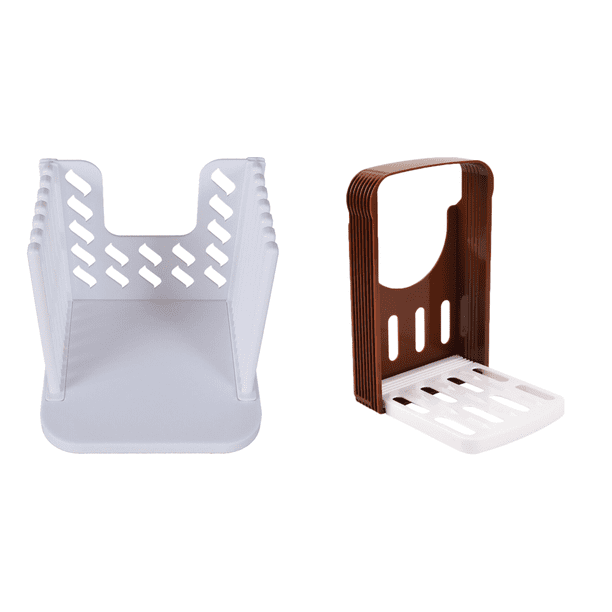 Rebanador Tostadas Ajustable Cortador Pan Tostado Plegable Herramientas para Hornear () Blanco