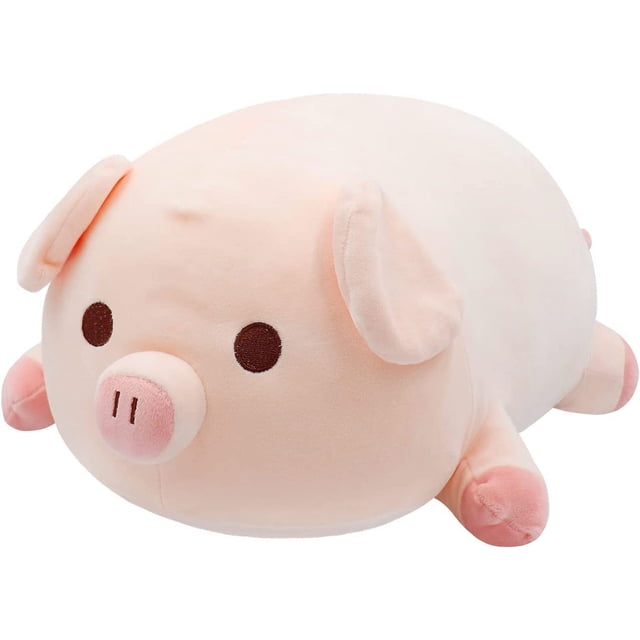 Almohada De Juguete De Cerdo De Felpa Gordita Muñeca De Cerdo De Peluche Rosa Cojín De Cerdo Lindo Juguetes De Peluche, Regalo De Cumpleaños 40 Cm, Ojos Redondos