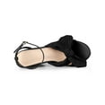 thumbnail image 4 of BLISSFUL STEP Women's Platform Pleated Bow Slingback Block High Heel Sandals Black(Size 7), 4 of 8