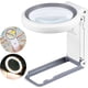 thumbnail image 1 of Lupa 30X/10X con luz y soporte, lupa de bolsillo plegable con 18 LED iluminados, lupa iluminada para degeneración macular, lectura para personas mayores, trabajo de cerca y piezas, 1 of 5