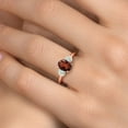 thumbnail image 4 of Gem Stone King 2.00 Ct Oval Red Garnet White Simulated Opal 18K Rose Gold Plated Silver Ring, 4 of 6
