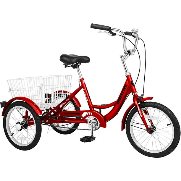MOONCOOL Adult Tricycles 7 Speed, 16/20/24/26 inch 3 Wheel Bikes, Three