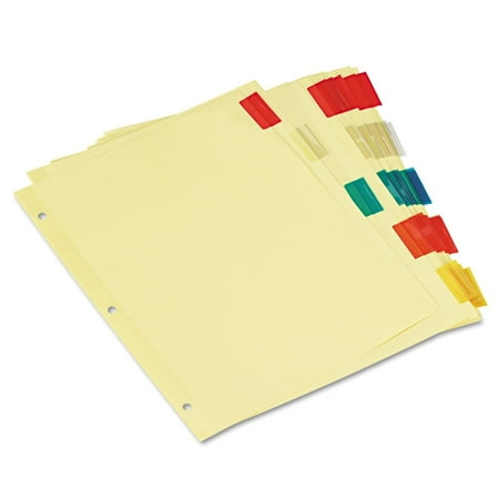 Blank Self Tab - Economical Insertable Index, Multicolor Tabs, 5-Tab, Letter, Buff, 6 Sets/Pack (21870), Three-hole punched, buff sheets with blank tab inserts. By Universal