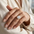 thumbnail image 5 of Rosec Jewels IGI Certified Lab Grown Diamond Engagement Ring with Halo - 4 Carat - E-VS1 Quality Diamond Statement Ring, 14K Yellow Gold, US 4.00, 5 of 7