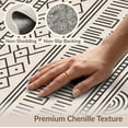 thumbnail image 6 of ODIKA 3'x5' Black Beige Geometric Striped Modern Washable Throw Rug Contemporary Motifs With Diamond Stain Resistant, Low Profile, Non-Slip for Entryway, Kitchen, Mudroom, 6 of 7
