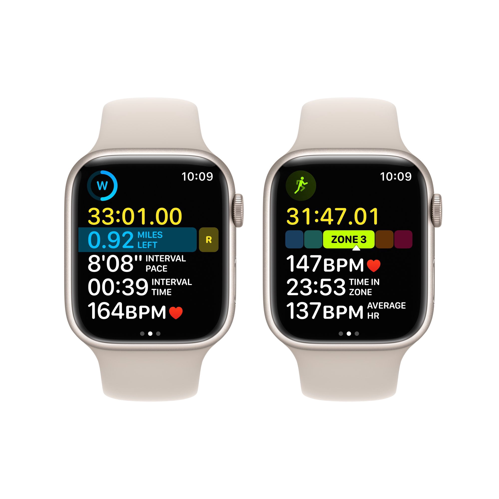 Apple Watch Series 8 (GPS) Starlight/45MM Aluminum Case with White Sport Band, 1, 1