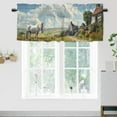 thumbnail image 2 of Farmhouse Horse Kitchen Valance Curtains Rustic Wooden Barn Green Leaves Western Country Rod Pocket Window Valance for Living Room Bathroom Bedroom Kitchen 54 by 18 in, 2 Panel, 2 of 6