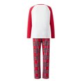 thumbnail image 3 of Christmas Family Pajamas Matching Set, Long Sleeve Letters Print T-shirt with Plaid Pants Sleepwear Loungewear, 3 of 4