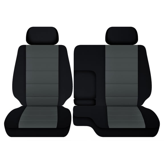 Fits 1995-2000 Toyota Tacoma Cotton Seat Covers 60/40 Bench W Console:Black Charcoal