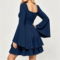 thumbnail image 4 of Gothic Medieval dress for women Plus Size Halloween Dresses Square Neck long sleeve Witch Cosplay Dress, 4 of 9