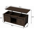 thumbnail image 2 of 47.3'' Lift Top Coffee Table Rectangle Farmhouse Coffee Table with Storage Rustic Center Table with Sliding Barn Doors for Living Room, Home, Dark Brown, 2 of 7