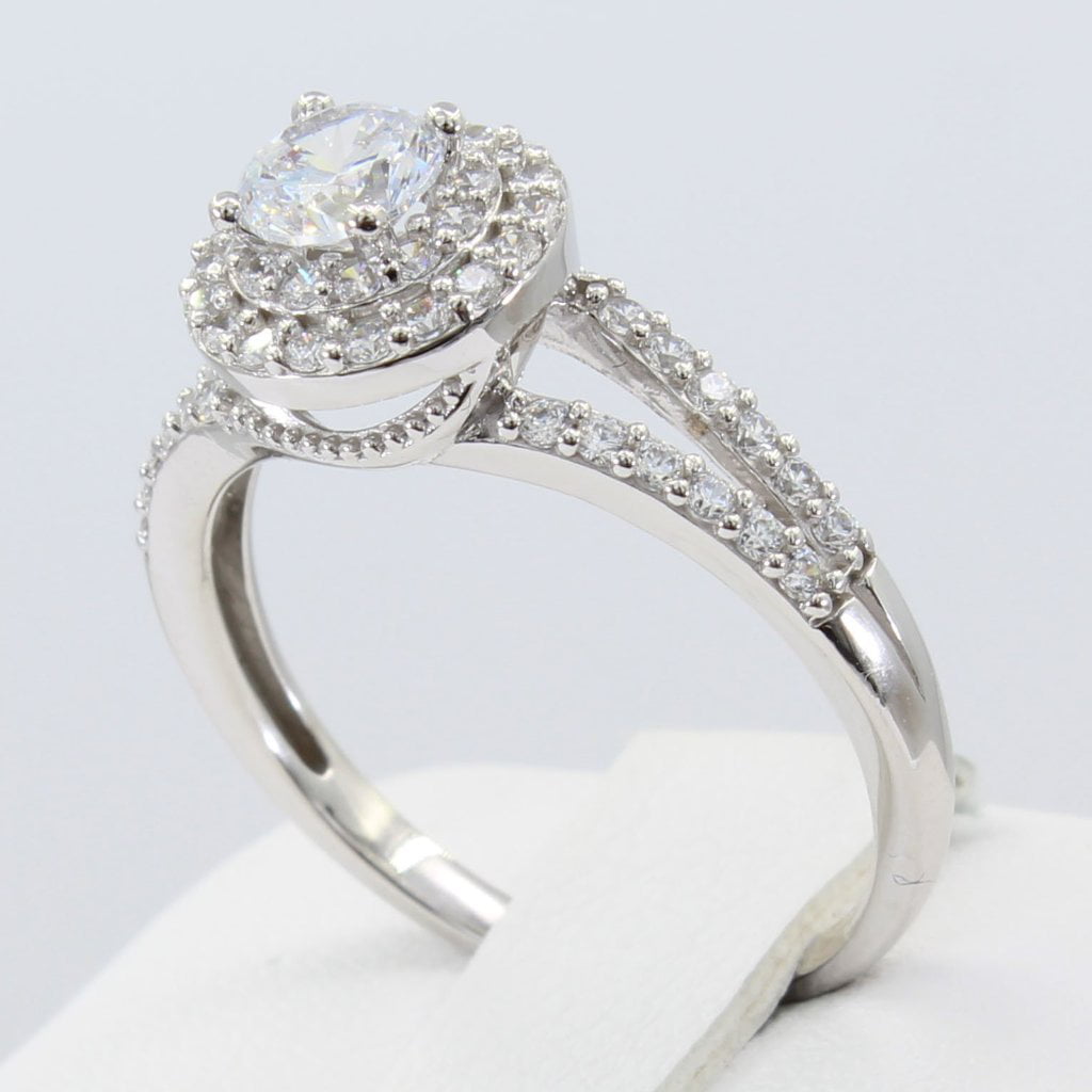 1.50 Ct 14K Real White Gold Round Engagement Wedding Bridal Propose Promise Ring 