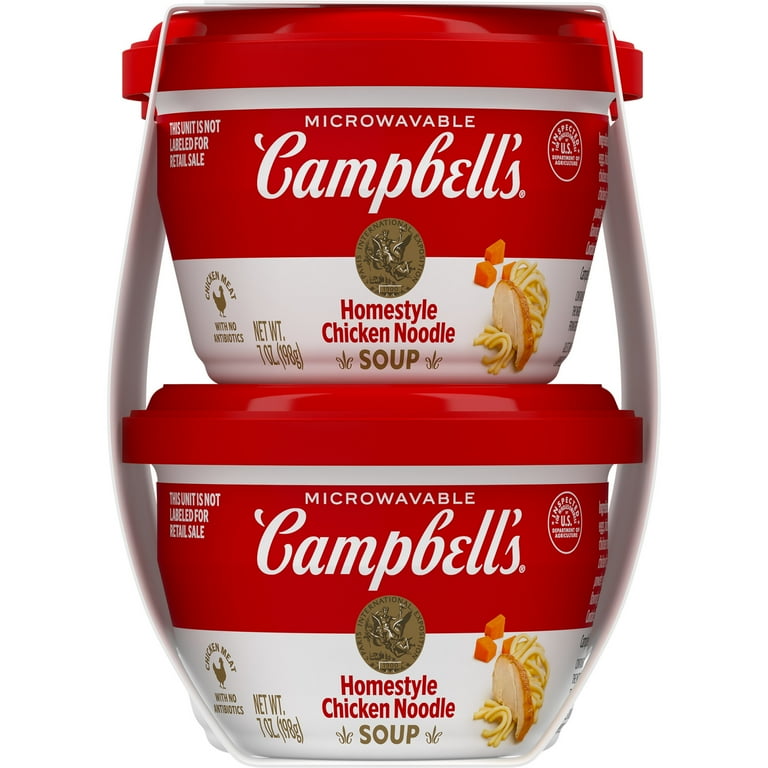 Campbell's Homestyle Chicken Noodle Soup, 7 oz Bowl, 4 Pack, with
