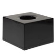 thumbnail image 1 of ABS Tissue Box Wooden Cube Paper Holder Napkin Case for Hotel Car Restaurant (Black), 1 of 3