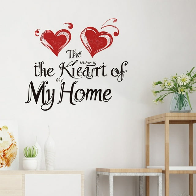 Adhesivo de pared La cocina es el corazón de mi hogar, 40 x 60 cm