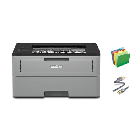 Brother HL-L23 Series Compact Monochrome Laser Printer, Print Copy Scan, 26 ppm, Duplex Printing, Auto 2-Sided Printing, 250-sheet, With MTC Printer Cable and File Folders