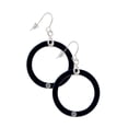 thumbnail image 3 of Delight Jewelry Acrylic 1 1/2" Ring with 4mm Crystal Black Silver tone Infinity French Earrings, 3 of 4