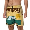 thumbnail image 1 of Balery Happy Thanksgiving Day Bañador para hombre, shorts de playa de secado rápido con entrepierna y forro de compresión-3X-Large, 1 of 6