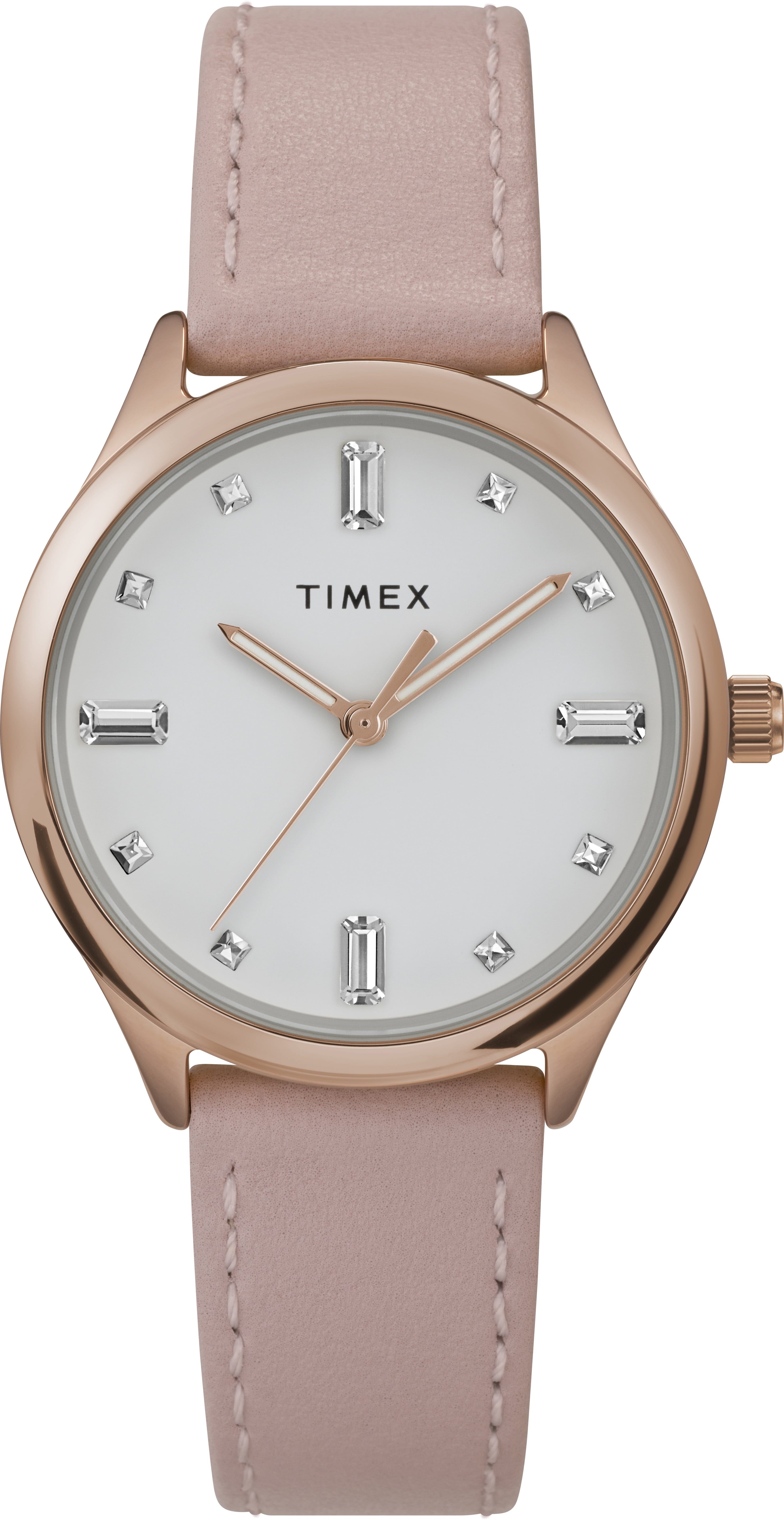 Timex Women's Main Street 32mm Watch - Pink Strap White Dial Rose Gold-Tone Case