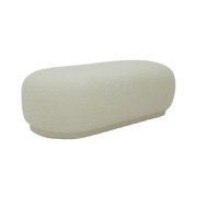 Divani Casa Kael - Contemporary White Sherpa Ottoman