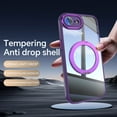 thumbnail image 2 of Compatible for iPhone 16e Phone Case with Stand, Rotatable Ring Holder Kickstand Rugged Shockproof Protective Cover Case with Camera Lens Protector for iPhone 16e, Darkpurple, 2 of 10