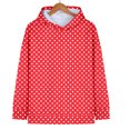 thumbnail image 3 of Women's Polka Dot Print Hooded Sweatshirt with Pocket, Oversized Long Sleeve Pullover, Soft Comfortable Casual Streetwear for Spring Autumn Daily Wear, Beach Outings and Loungewear Red S, 3 of 8