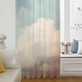 thumbnail image 6 of Vintage Cloudy Sky Sheer Curtains 54 Inches Long, Retro Rustic Clouds Scenery Light Filering Curtains, Breathable Simi Curtain Privacy Drapes for Kitchen Bathroom Lightweight Small Window Treatment, 6 of 9