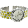 thumbnail image 4 of Blekon Collections Women's 33mm Case Hexagon Patterned Metal Bangle Watch, 4 of 5