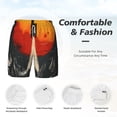 thumbnail image 6 of Picia Retro Space Rocket Launch pattern Mens Swim Trunks with Compression Liner Stretch Beach Shorts Quick Dry with Zipper Pockets No-Chafing Board Shorts-XX-Large, 6 of 9