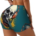 thumbnail image 2 of Kdxio Modern Hip-Hop Skull Print Workout Shorts for Women Seamless Soft Smooth Gym Yoga Scrunch Active Shorts, 2 of 5